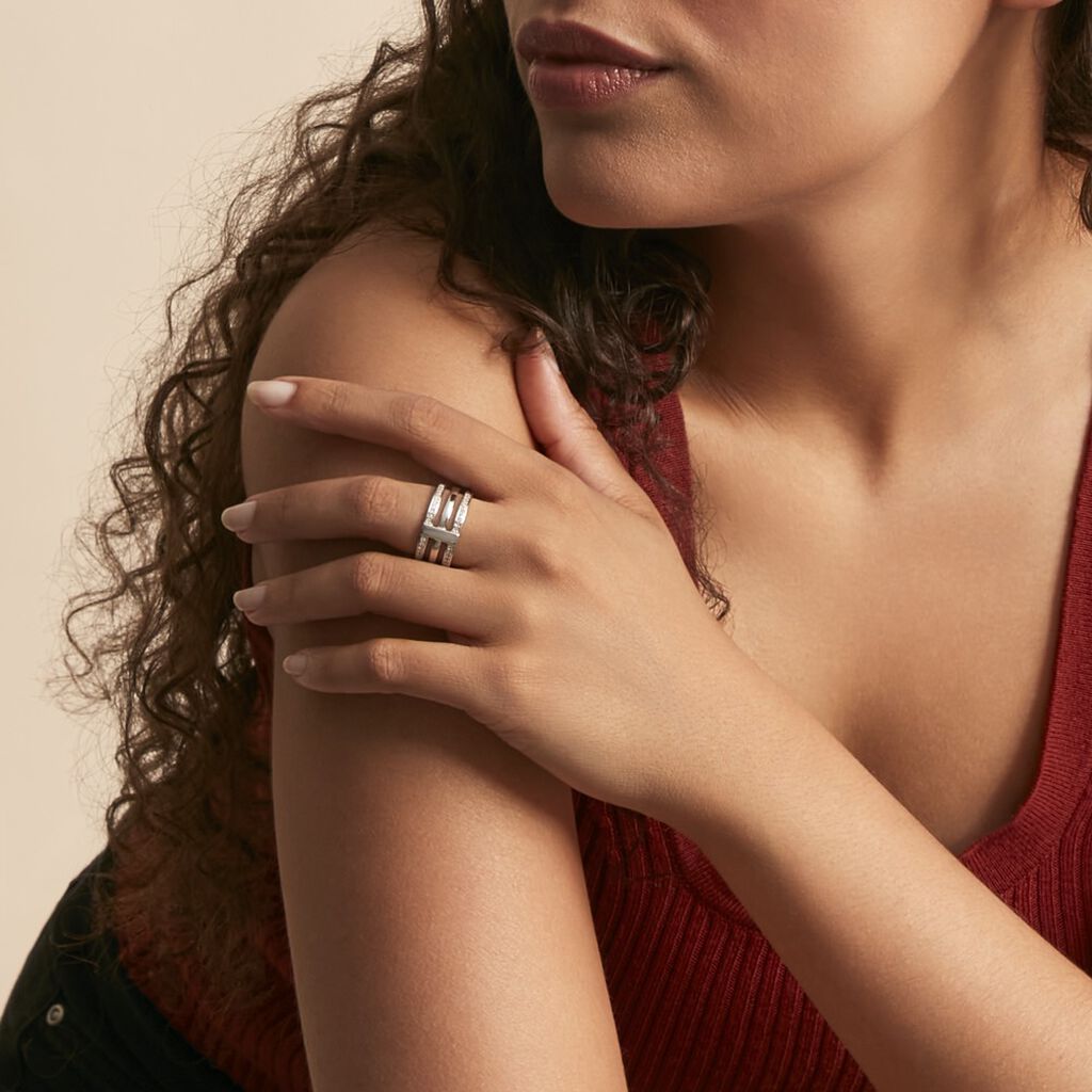 Bague Kirsten Argent Blanc Oxyde De Zirconium