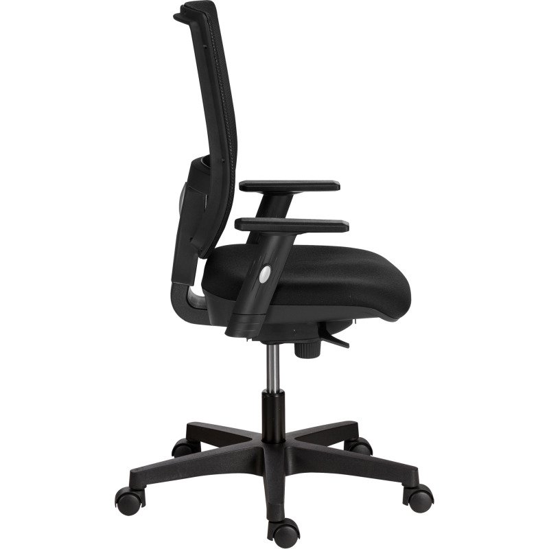 Chaise de bureau NAO tissu et maille - dossier réglable en hauteur - avec ou sans accoudoirs - Mécanisme Synchrone - Pieds noirs