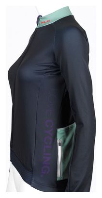 Maillot Manches Longues XLC JE-S18 Bleu Foncé Vert Lilas