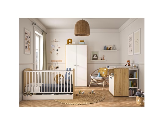 DIAGONE - Armoire enfant Armoire 2 portes arthur - bois et blanc