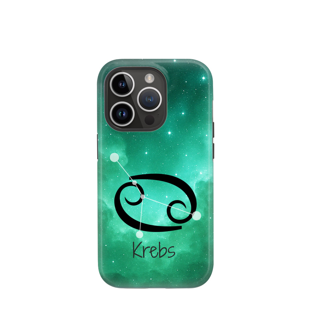 iPhone 14 Pro Hybrid (Kunststoff / Gummi) Hülle Krebs 2 - Grün