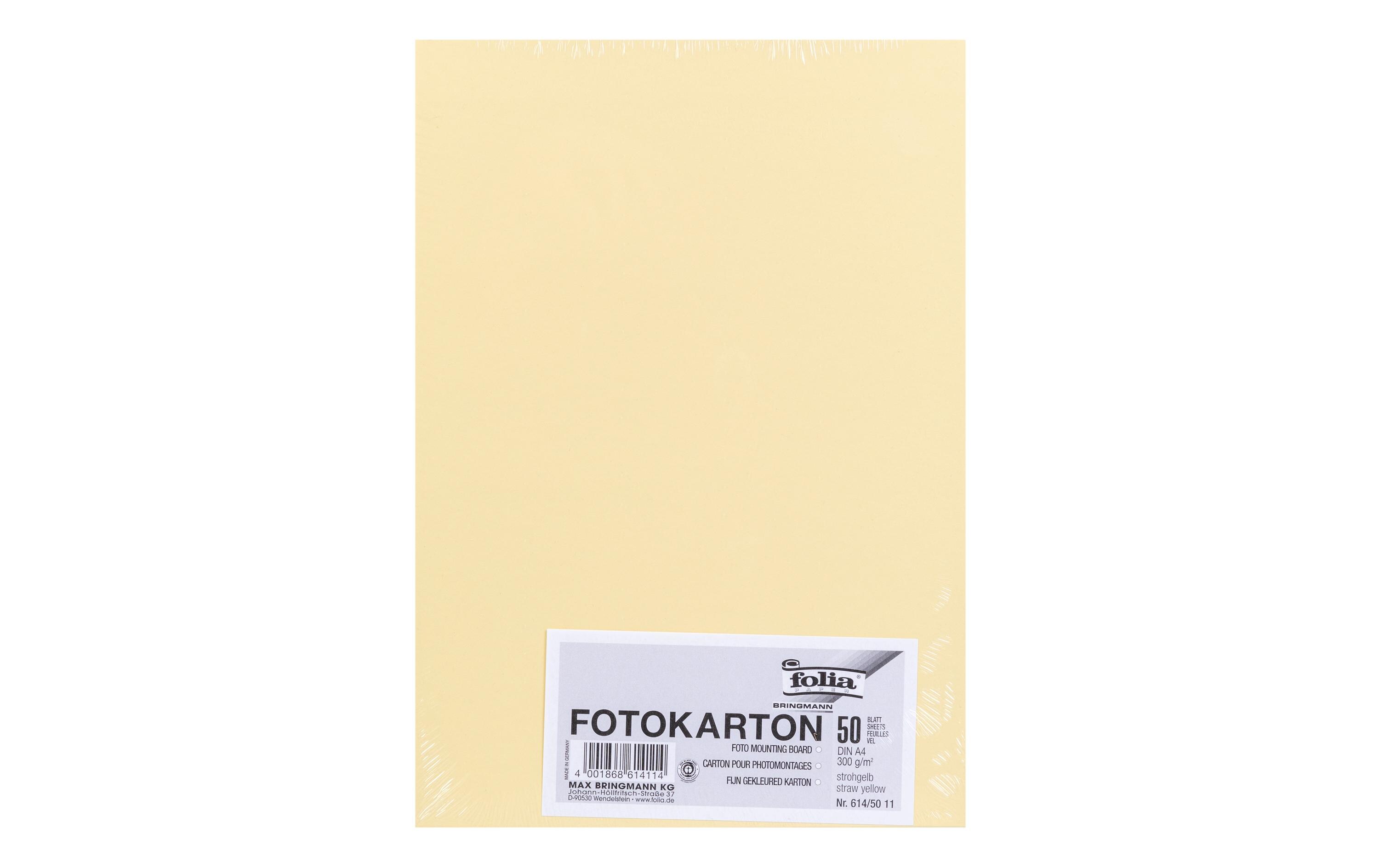 Fotokarton A4, 300 g/m², 50 Blatt, StrohgelbFotokarton zum Basteln oder Gestalten