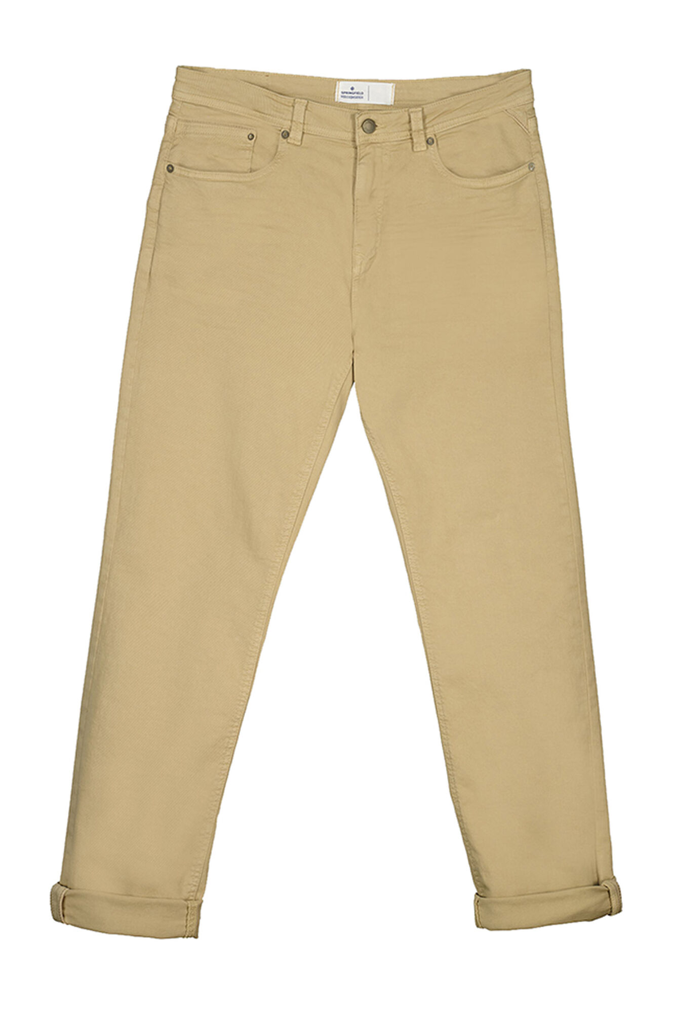 Calça de cinco bolsos com lavagem slim-fit