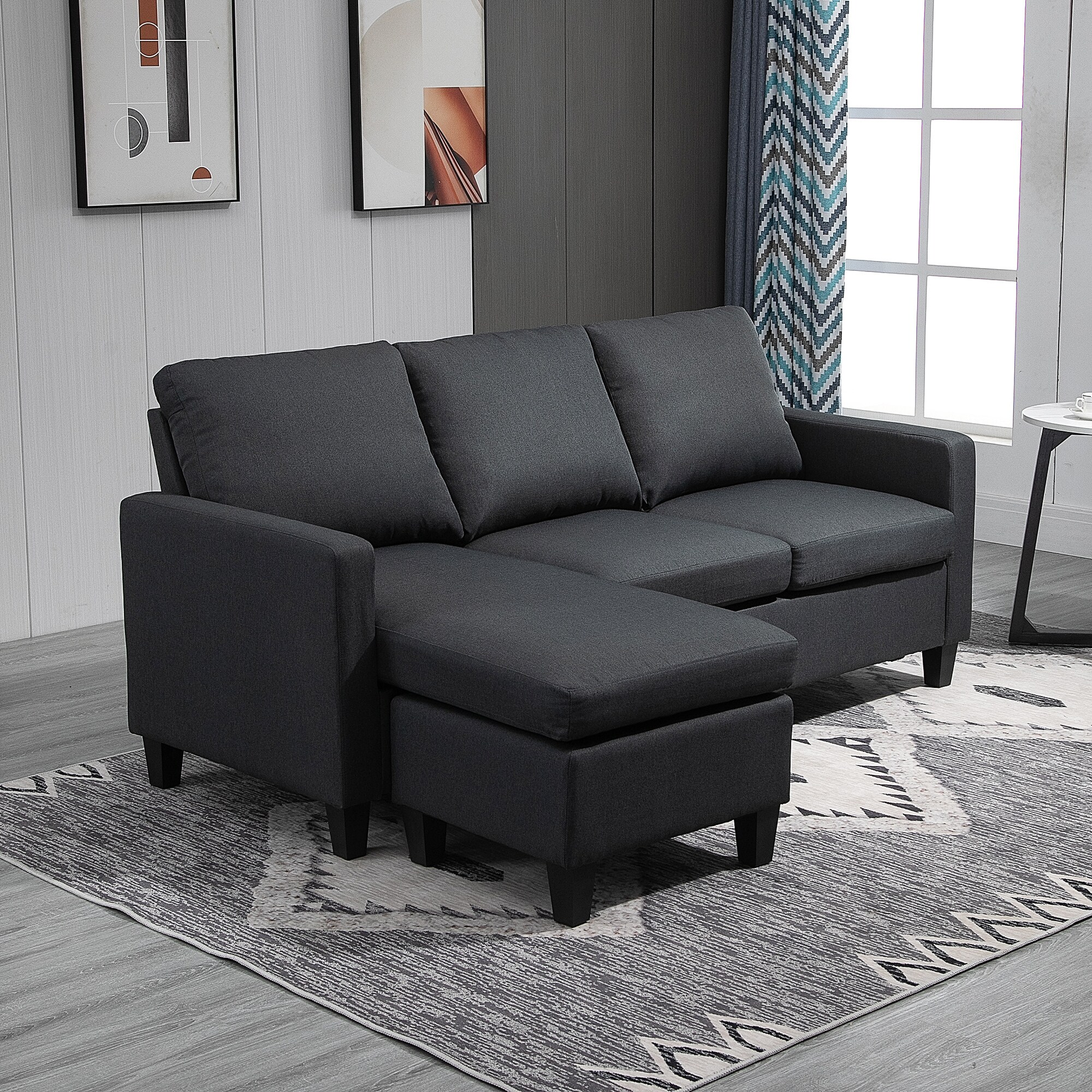 HOMCOM 3-Sitzer-Sofa mit zwei Liegesesseln und einer Chaiselounge 197 x 139 x 91 cm (BxTxH)