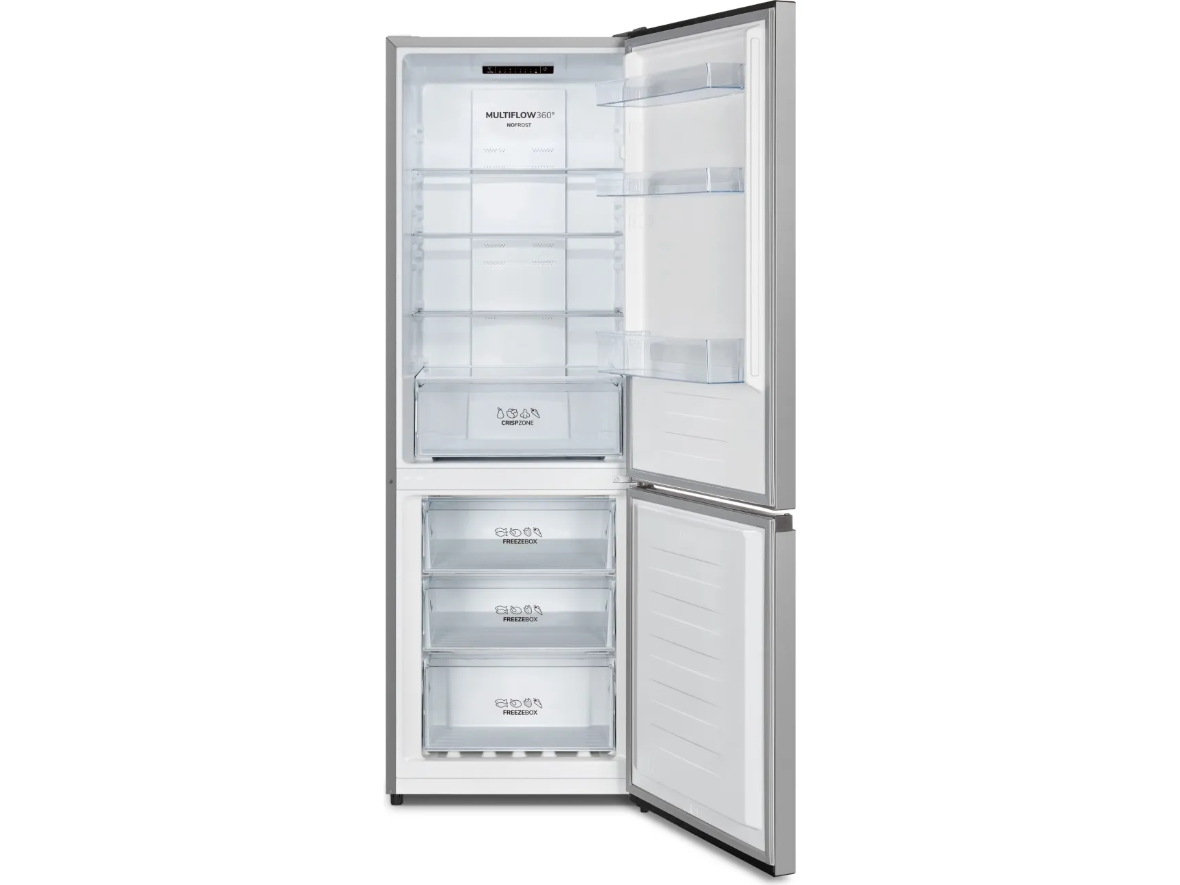 Gorenje NRK6182PS4 - Køleskab/fryser - bund-fryser - bredde: 59.5 cm - dybde: 59 cm - højde: 178.5 cm - 292 liter - Klasse E - grå
