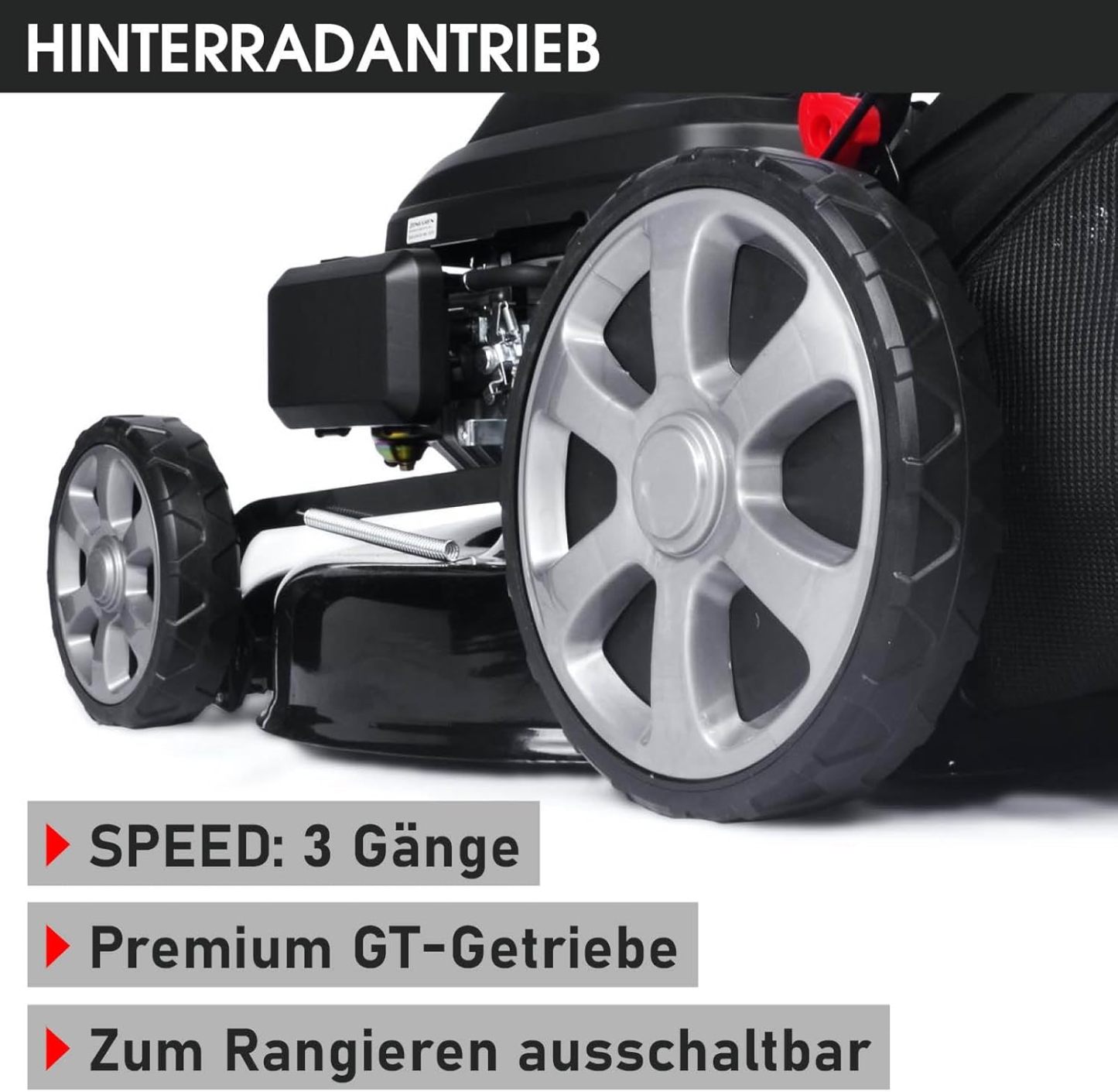 BRAST Benzin Rasenmäher mit Antrieb | 5,2kW (7PS) | 55cm Schnittbreite | viele Modelle | TÜV | 30-80mm Schnitthöhe | 60L Fangkorb | 4 Takt OHV Motor | Stahlgehäuse | Power