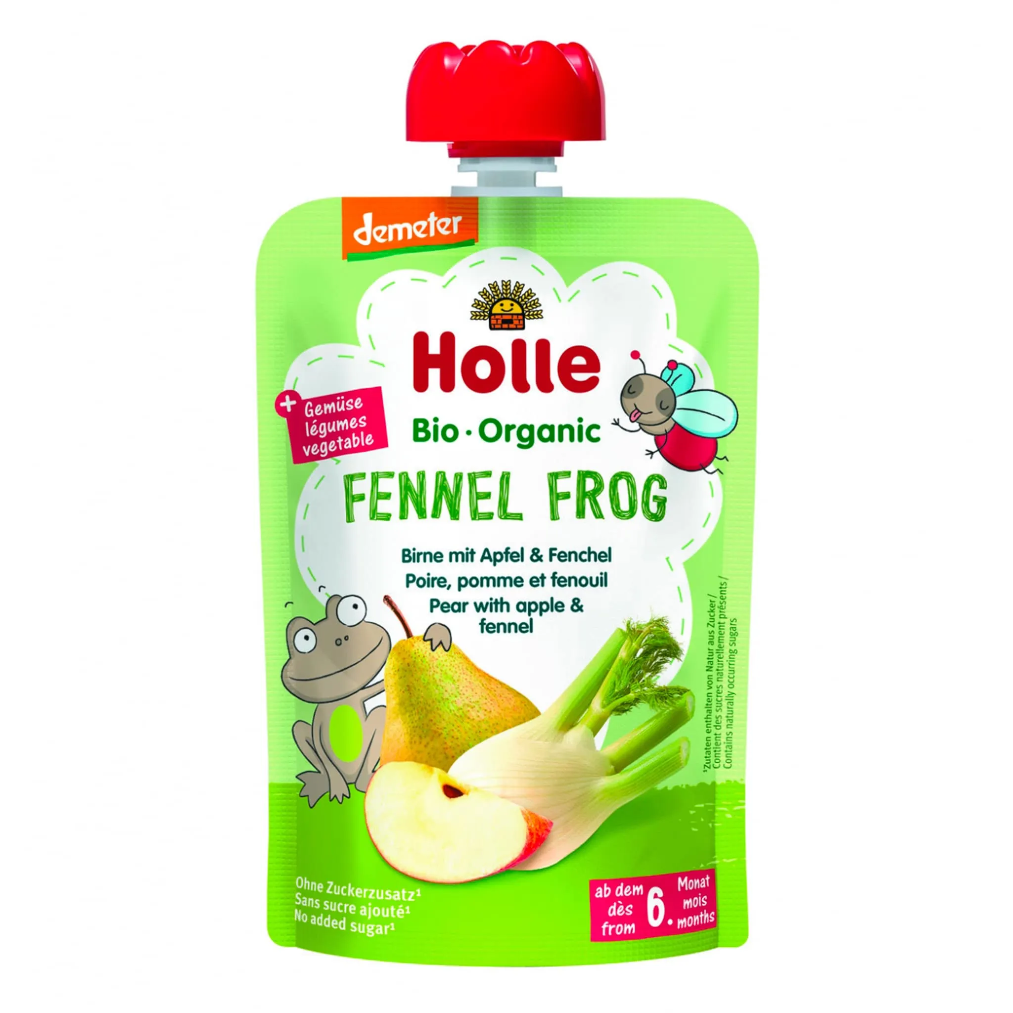 Holle Purée Bio - Fennel Frog - Poire avec Pomme et Fenouil (À partir de 6 mois)