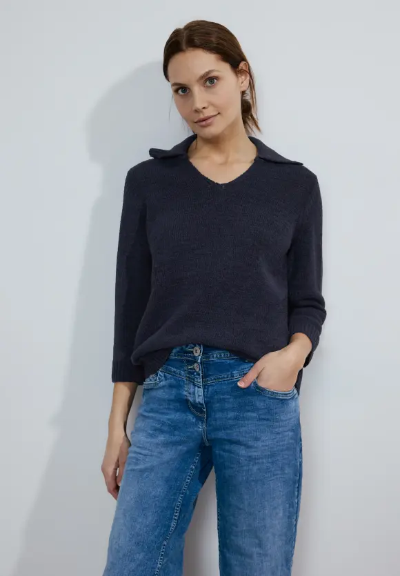 Polokragen Pullover - universal blue