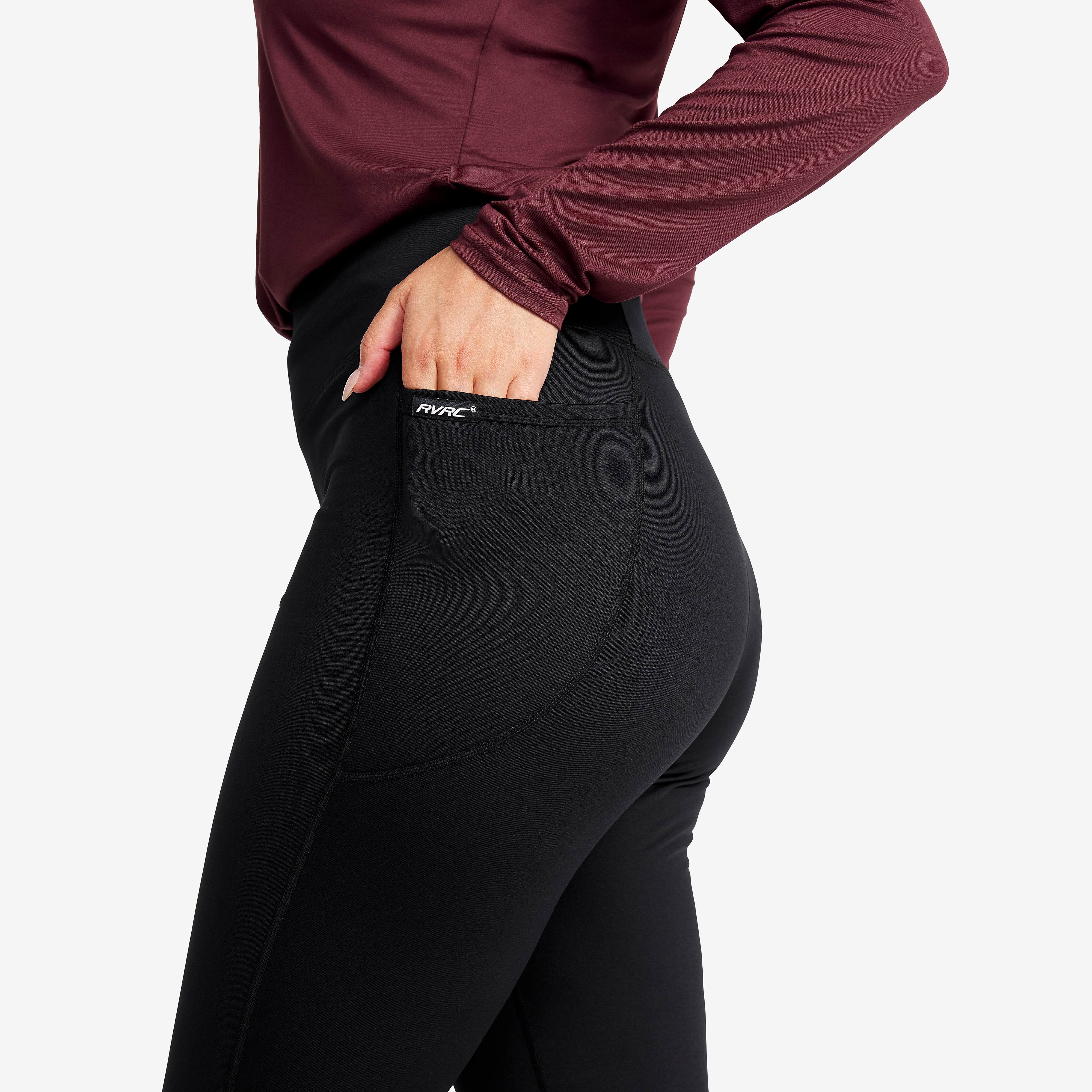 Alaska Fleece Lined Tights Dame Black