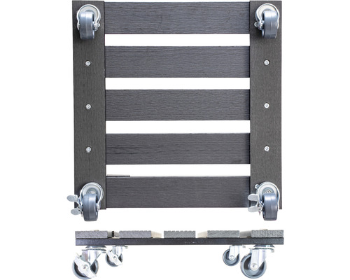 Plantenwagen WPC 29 x 29 cm max. draagvermogen 80 kg antraciet