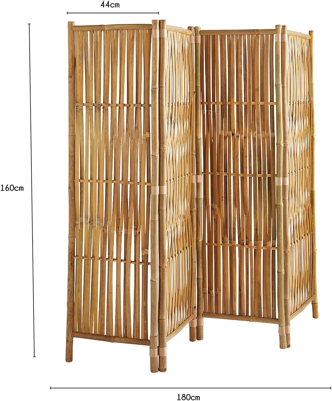 Box and beyond Paravent aus Bambus – Natur – 180 x 160 cm (4 Paneel)