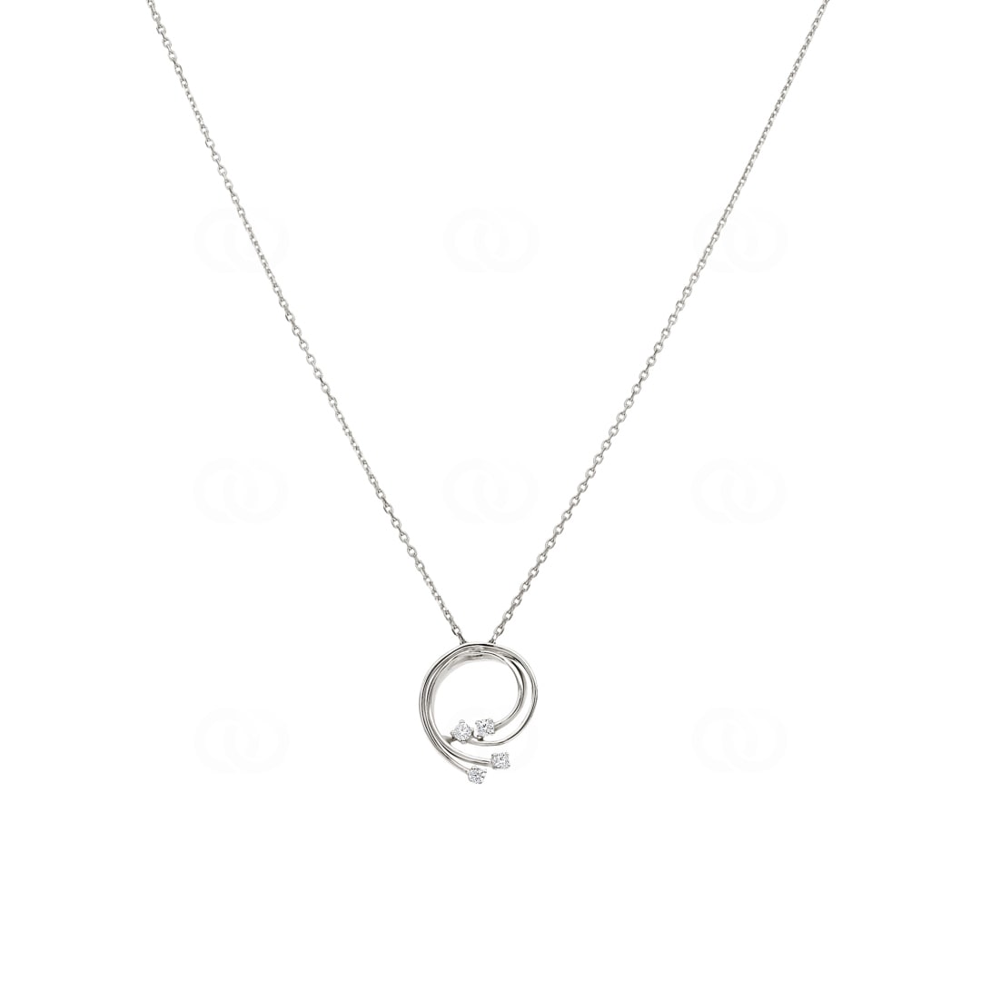 Collier mit Anhänger 925 Silber rhodiniert mit Zirkonia 43cm