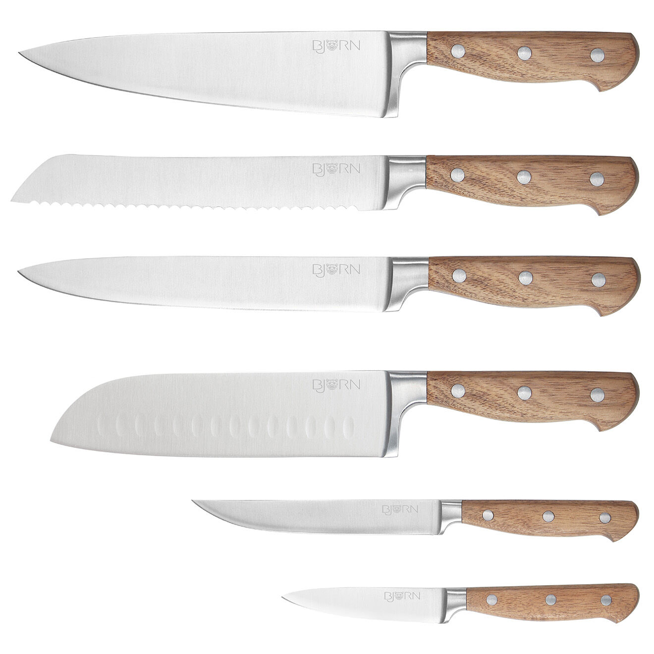 Bjorn 6 Couteaux de cuisine Jakob inox bois