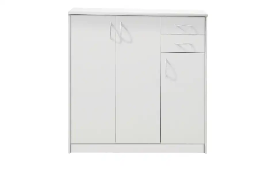 Kommode Optimus Weiß Ausführung III (3 Türen/2 Schubkästen) 112 cm