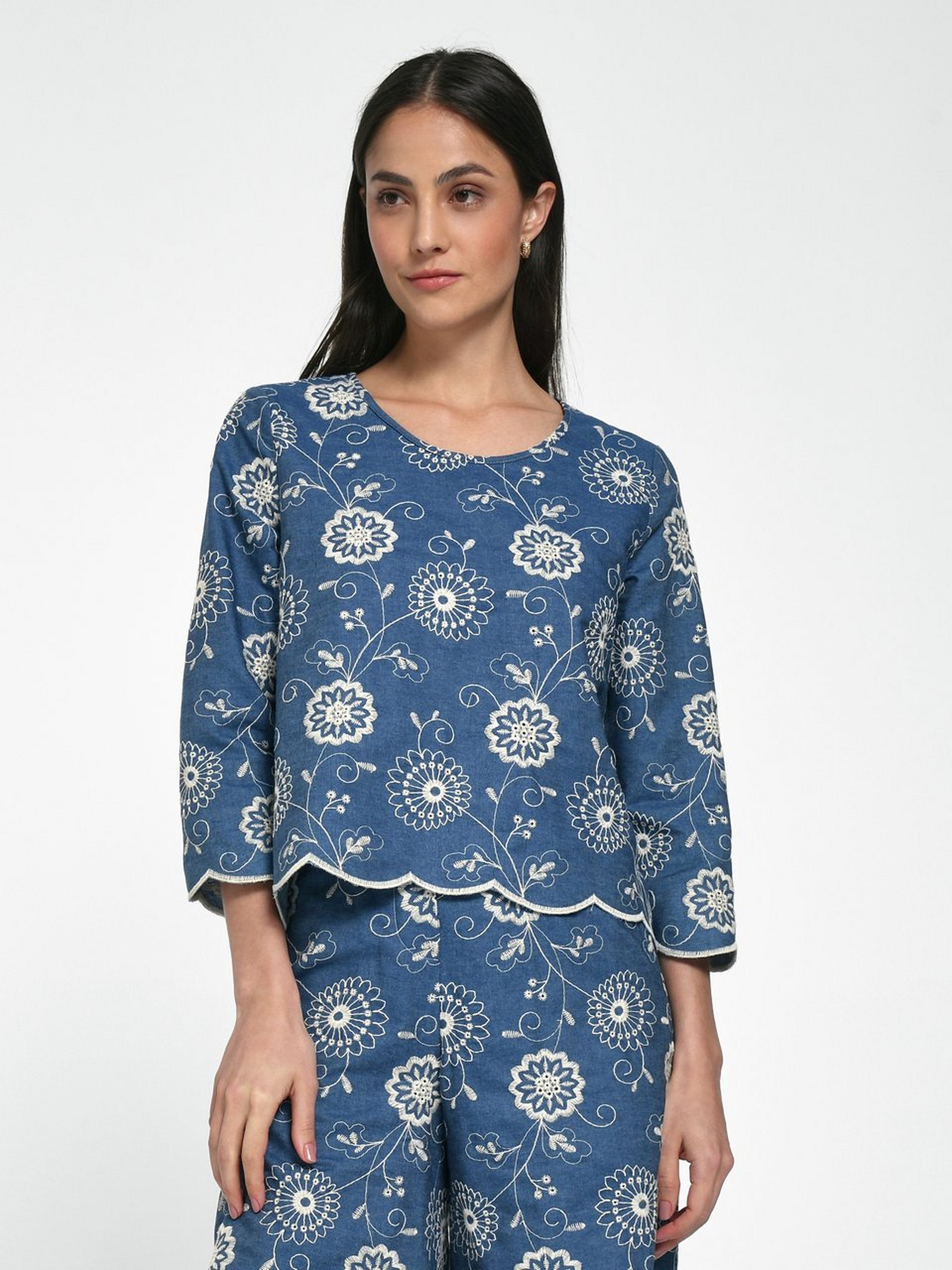 Blusen-Shirt mit 3/4-Arm