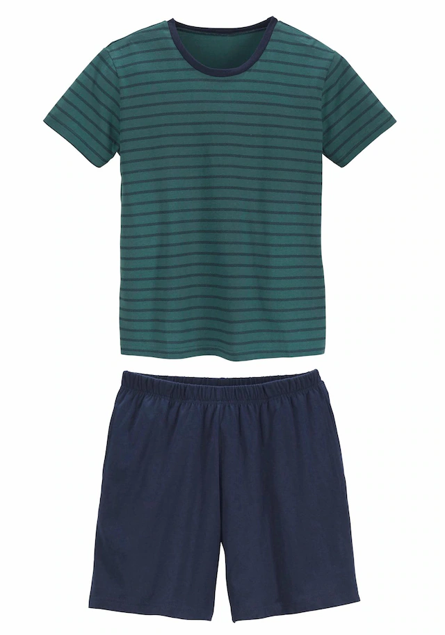 le jogger® Pyjama 1 Stück, 2 Stk. tlg., Schlafanzug mit gestreiftem Oberteil