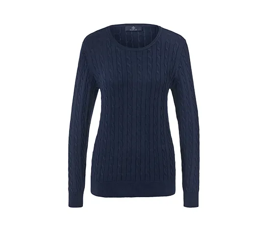 Zopfstrickpullover, dunkelblau