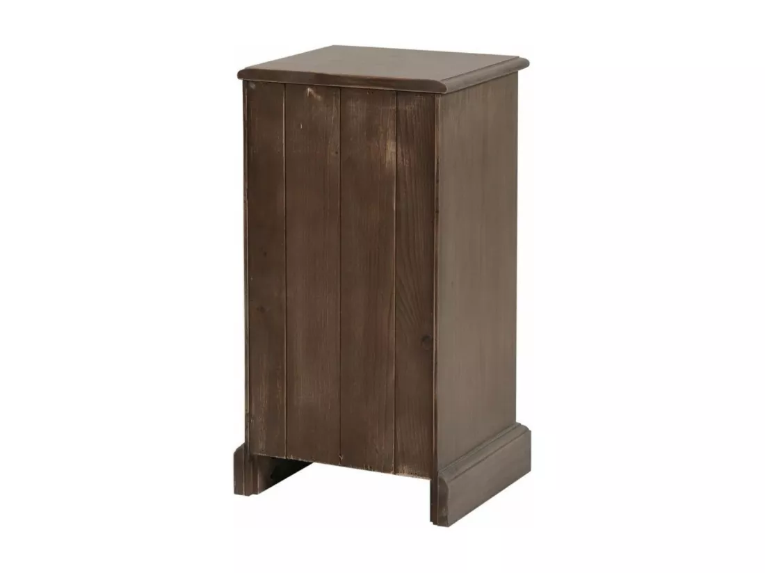 Table de chevet 1 porte charnière à droite 1 tiroir Bois Marron - Natural Interior's