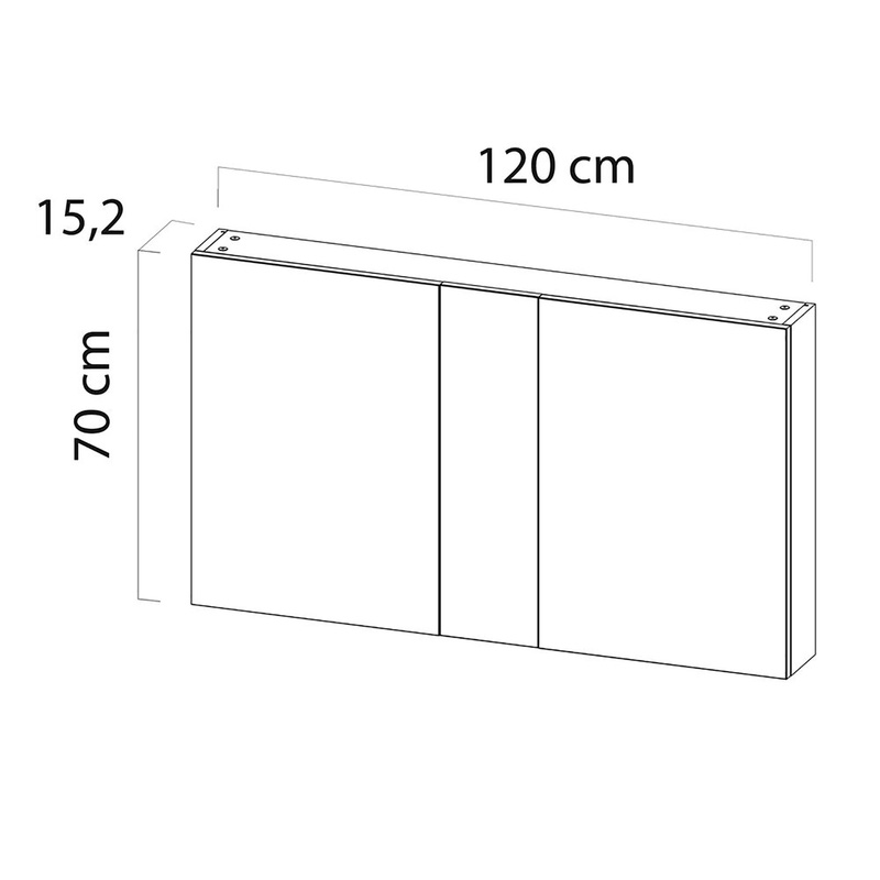 Tiger S-line Spiegelkast 120 cm met 2 enkelzijdige spiegeldeuren Chalet eik