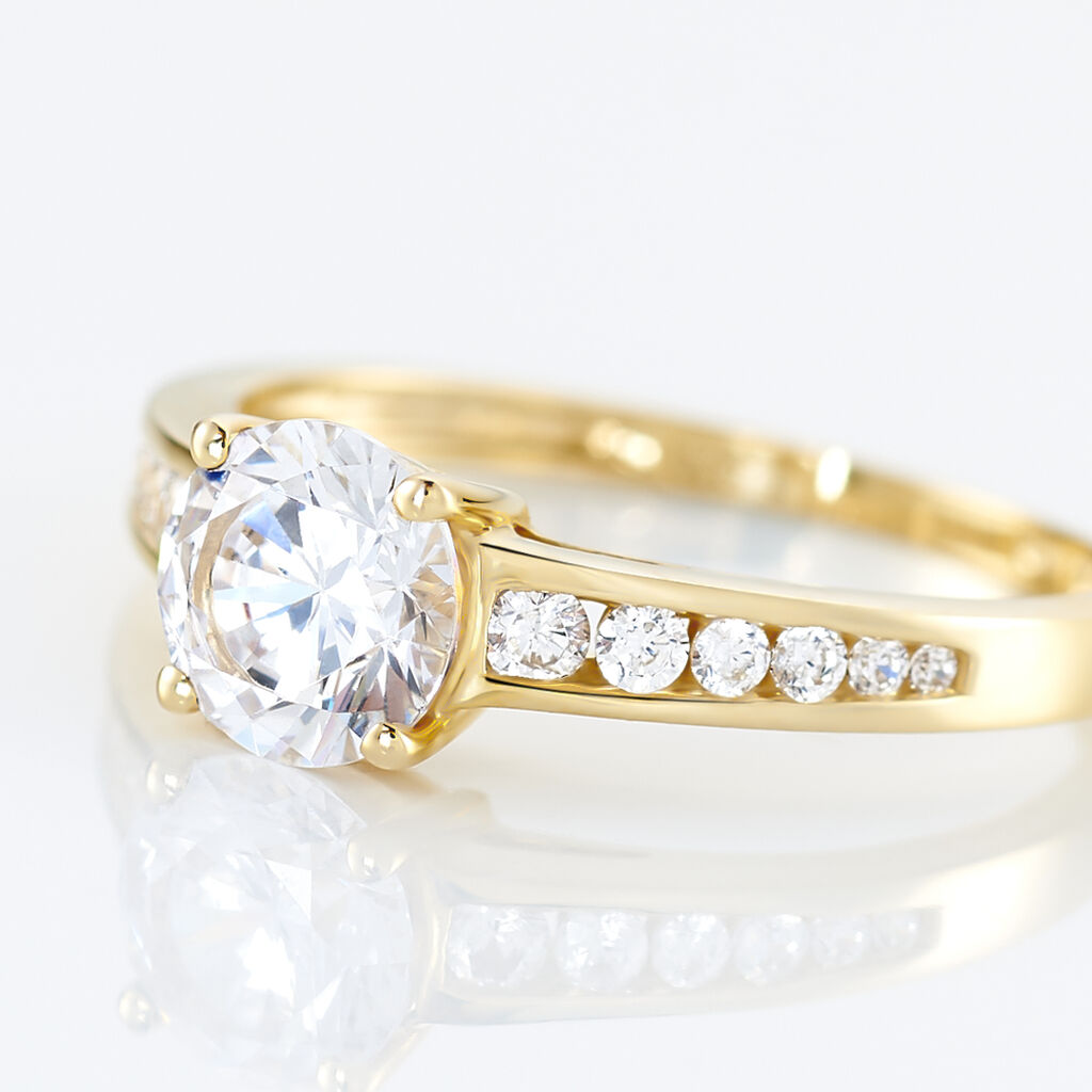 Bague Solitaire Tatjana Or Blanc Oxyde De Zirconium