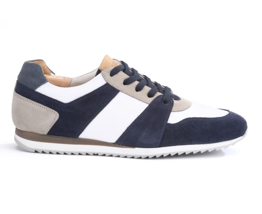 Sneakers homme Velours Bleu et Blanc - NALINGA