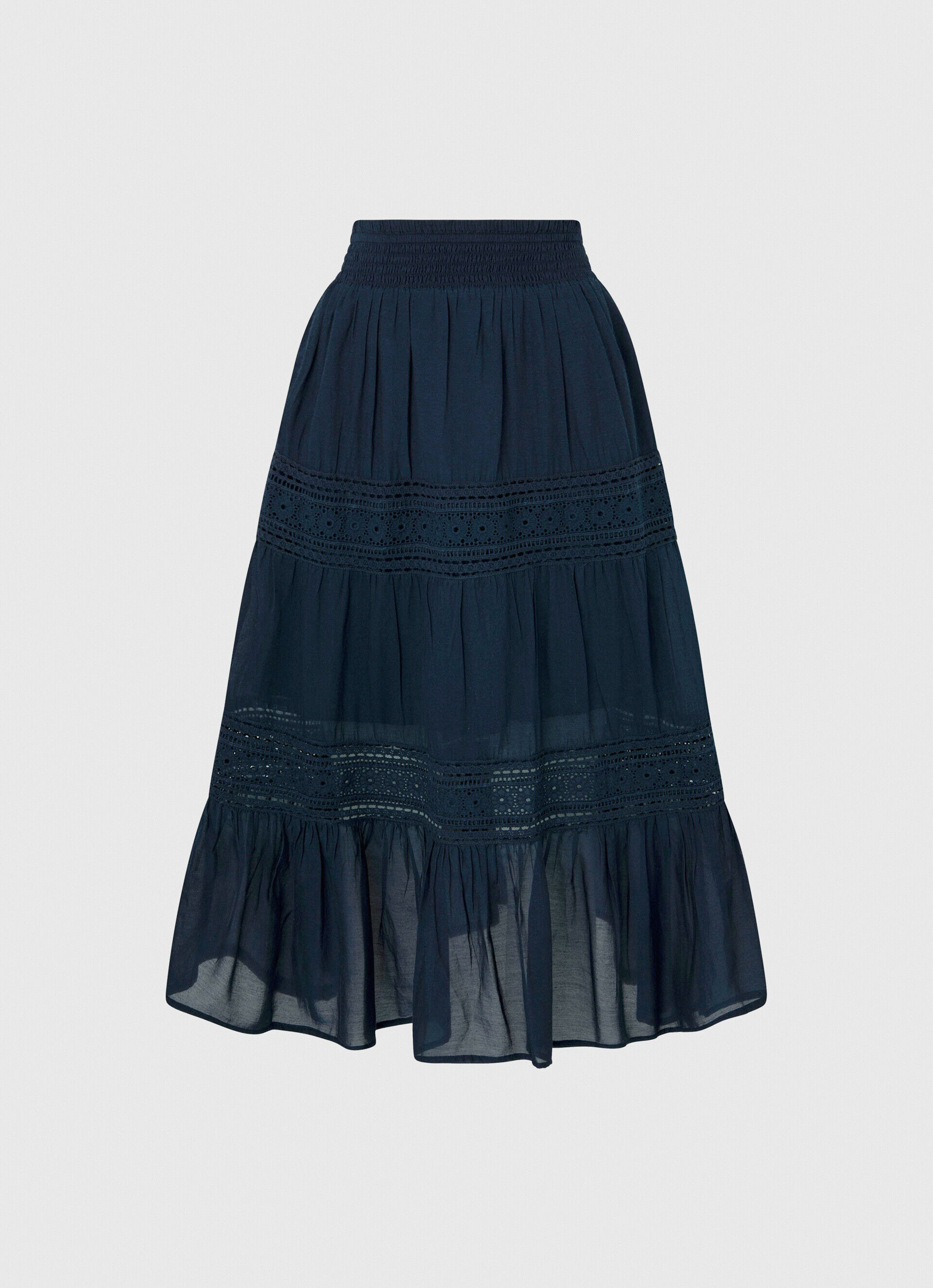 SAIA COM DETALHE DE RENDA - azul dulwich