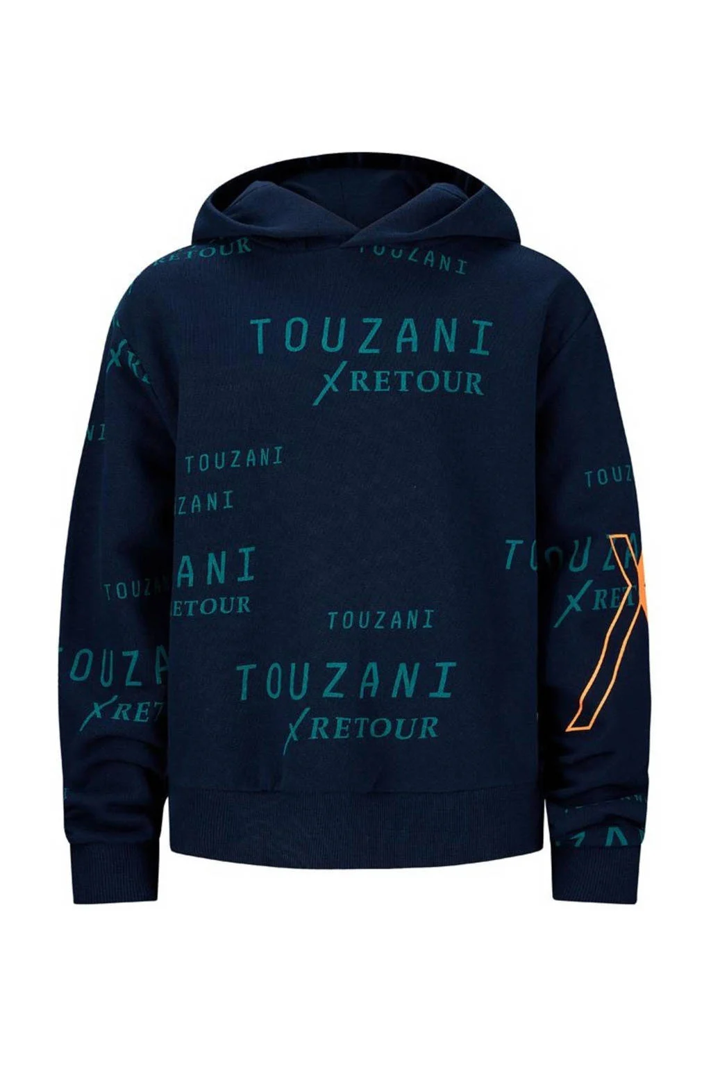 Retour Jeans hoodie Trick met all over print donkerblauw/blauw