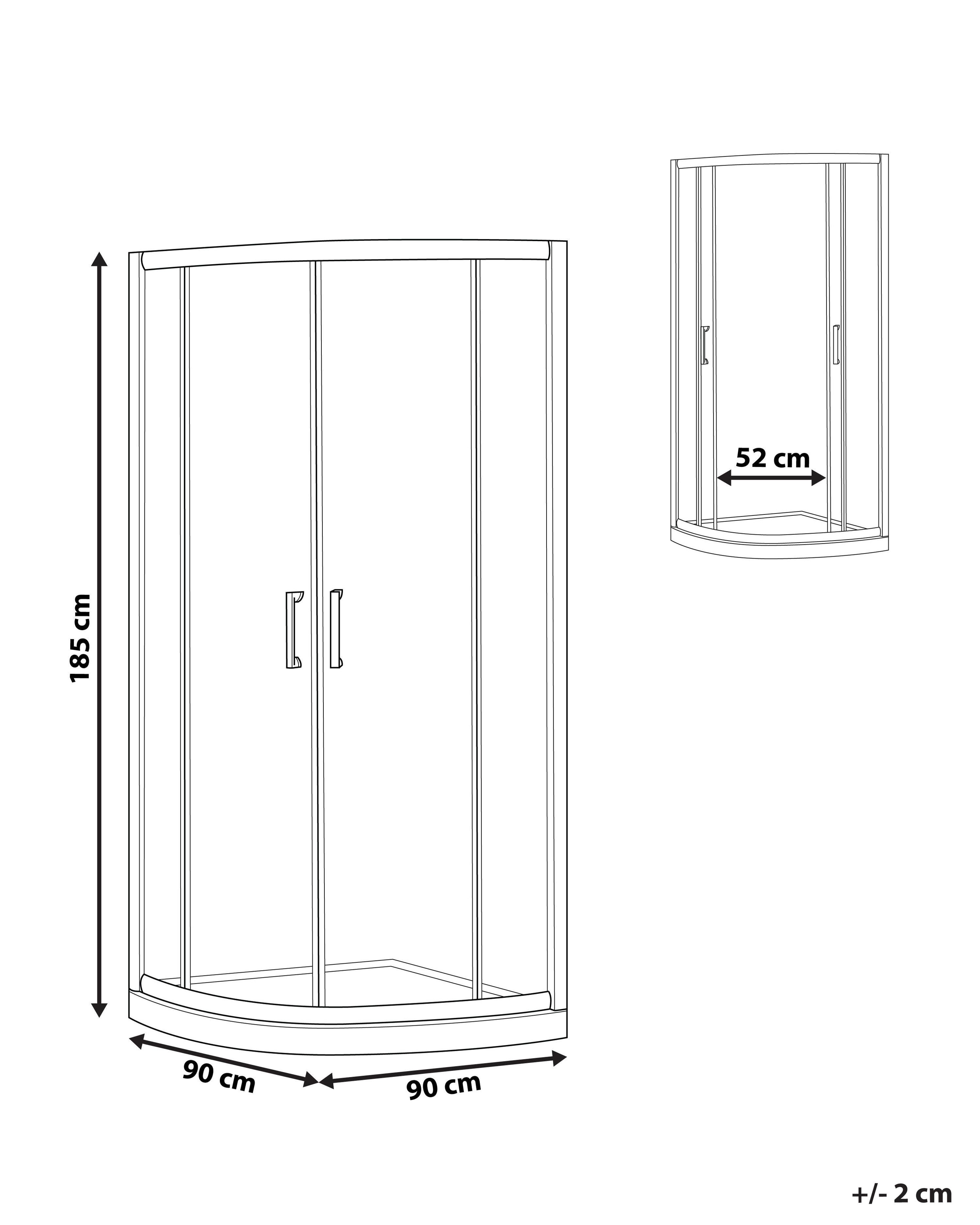 Douchecabine JUKATAN II 90 x 90 x 185 cm Zilver