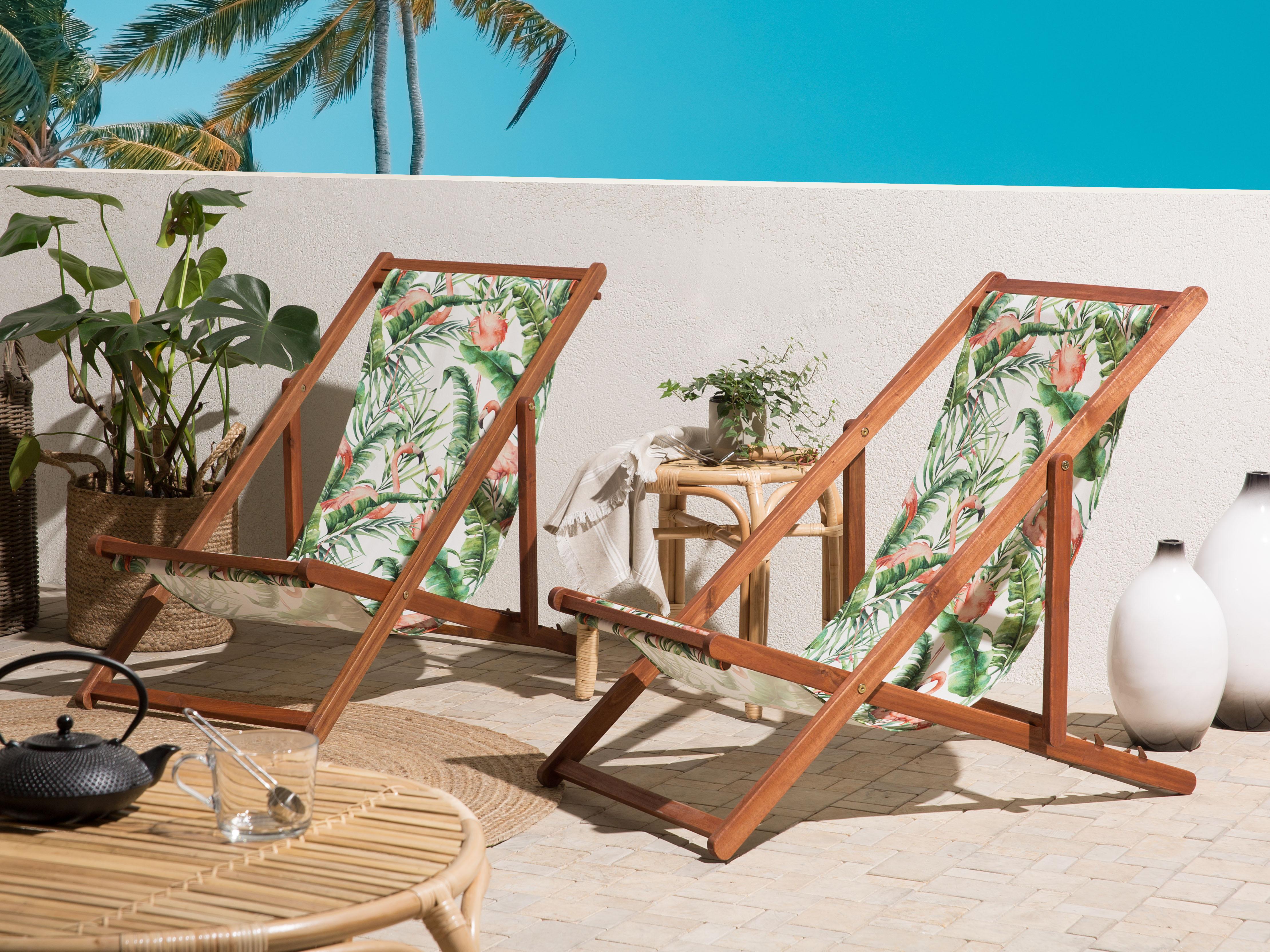 Set van 2 vervangingshoezen voor ligstoel ANZIO/AVELLINO 113 x 44 cm Meerkleurig