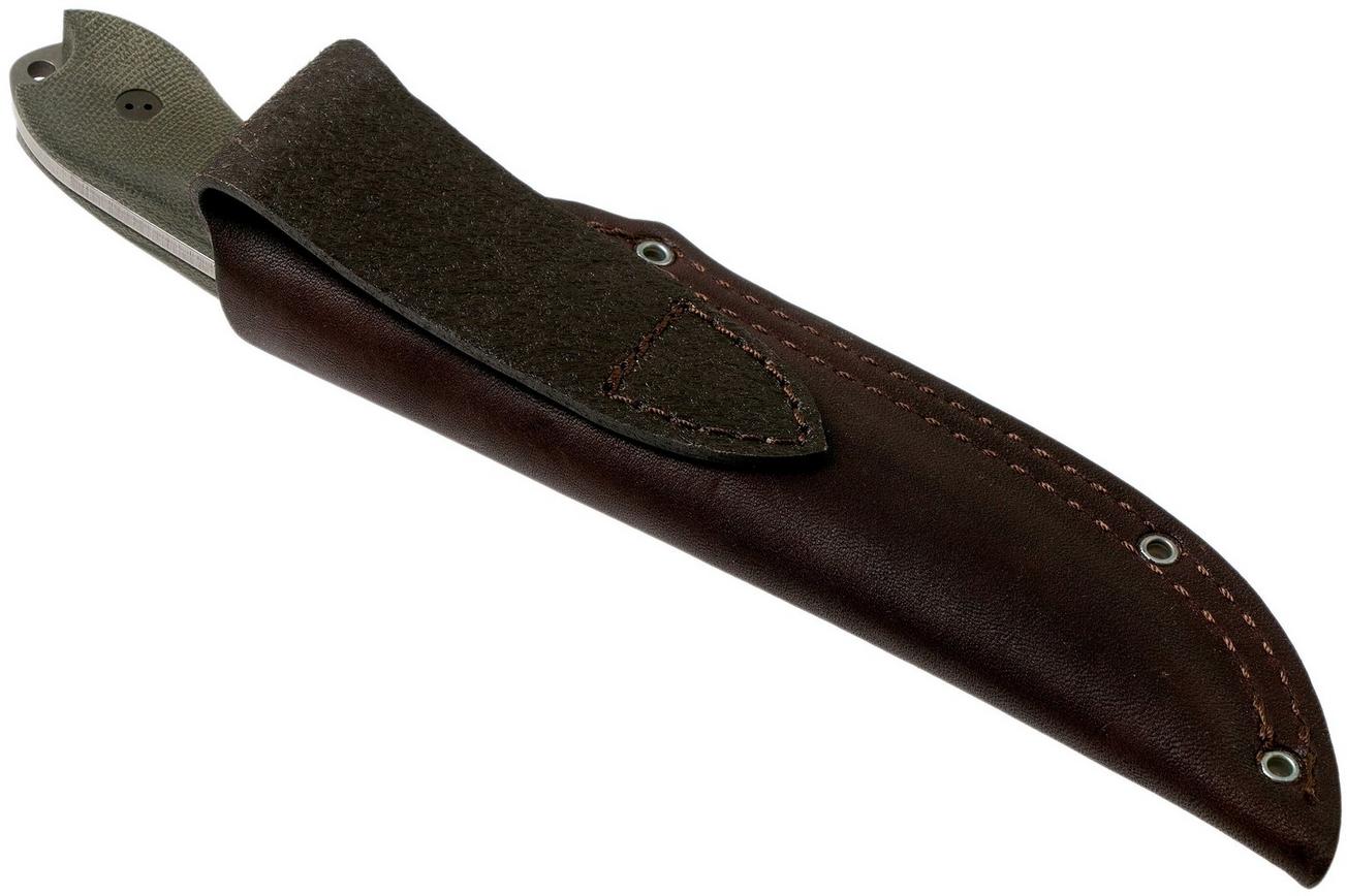 Bradford Guardian 4, 3D OD Green Micarta Guardian 4 CPM 3V, Full Flat Stonewashed 4FH-102-3V
