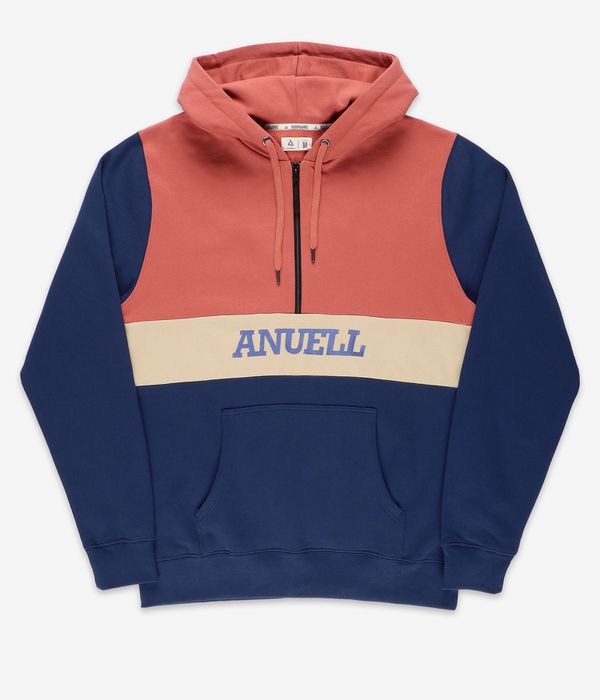 Anuell Venator Organic Half Zip Hoodie (navy red beige)