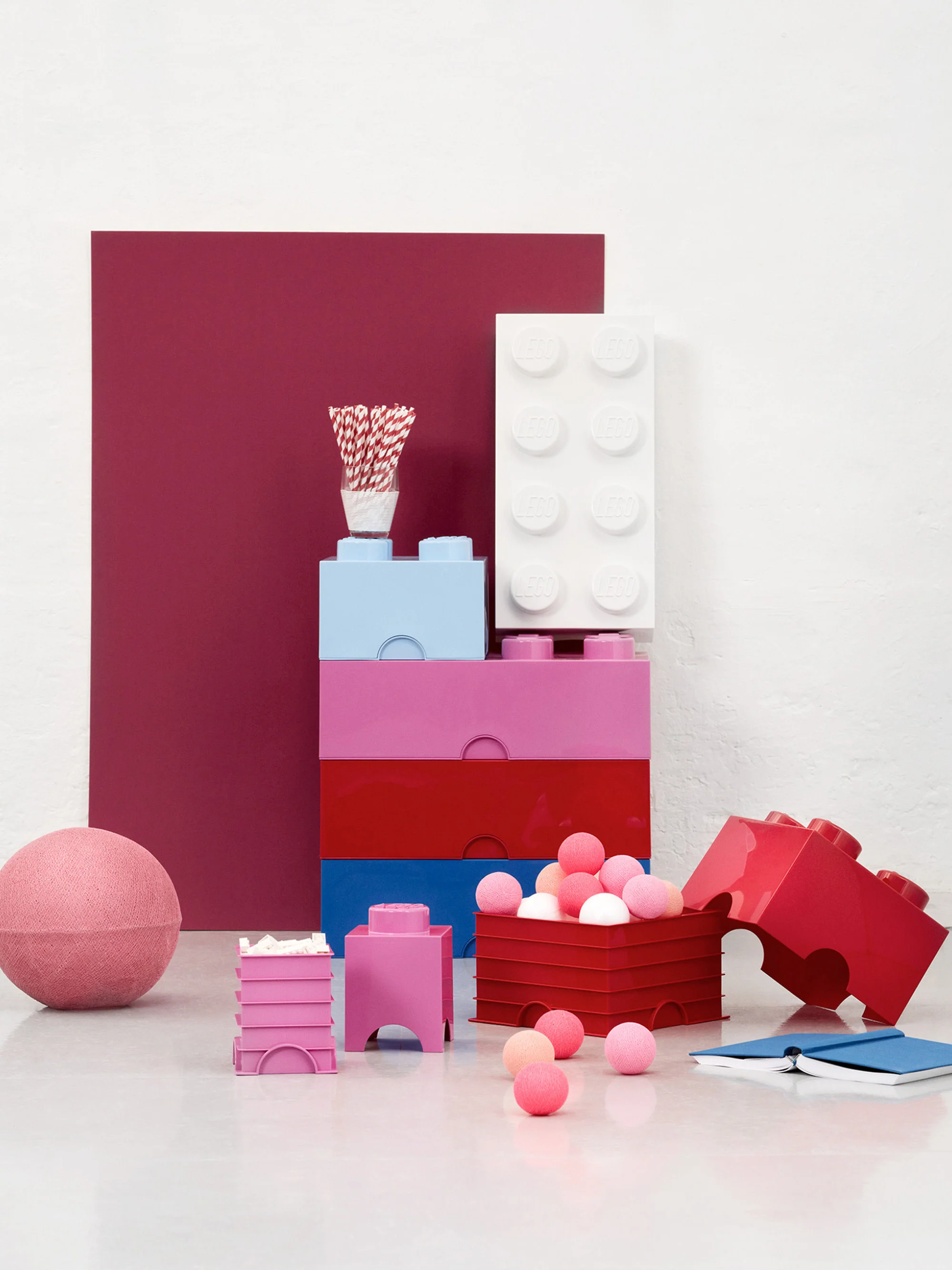 Kinderen LEGO® opbergdoos Brick met 8 knoppen