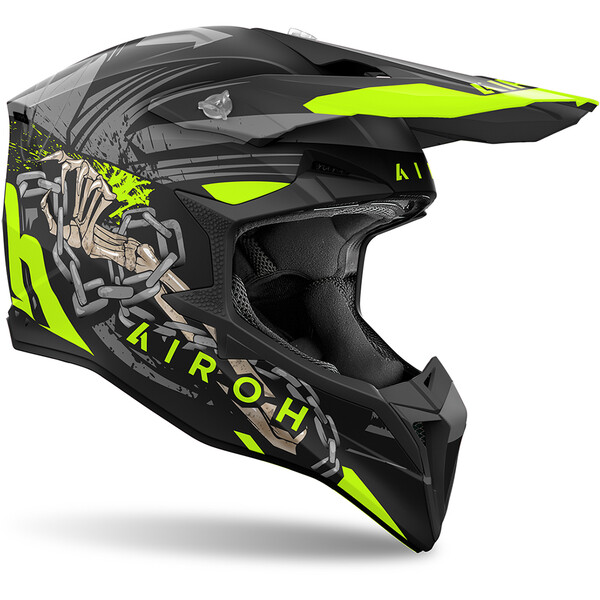 Airoh - Casque Wraaap Darkness Noir Mat / Vert fluo