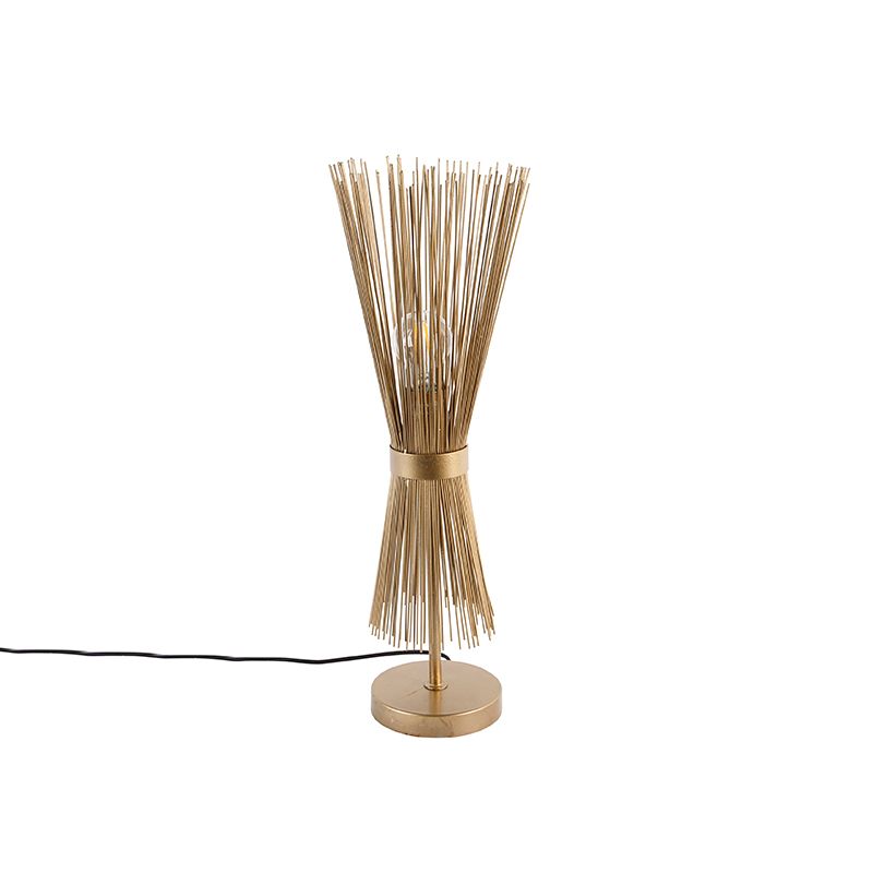 Landelijke tafellamp messing - Broom