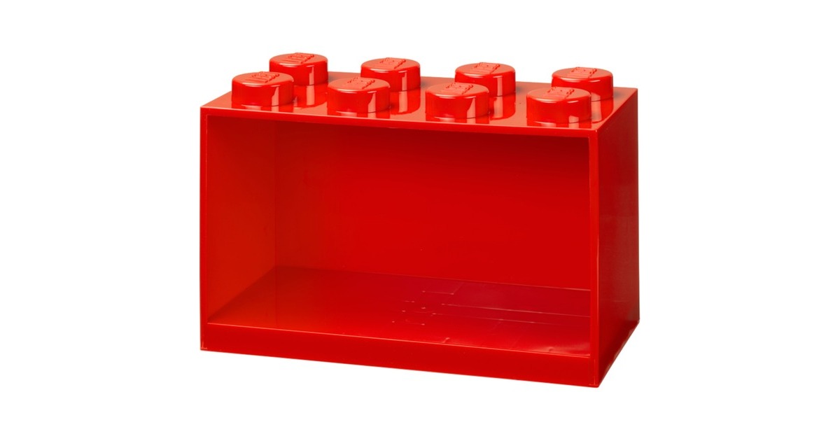 Room CopenhagenLEGO Brick Shelf, 8 noppen wandschap  (Rood)