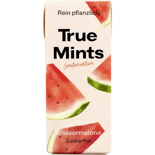 Schachtel mit Wassermelonen-Lutschtabletten Münzstätten