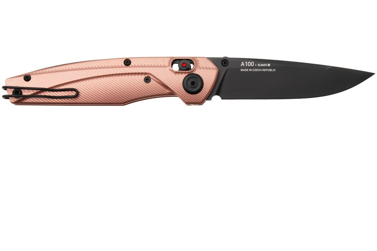 ANV A100 BB, A100-034 Black DLC Elmax, Rose Gold Aluminum, zakmes