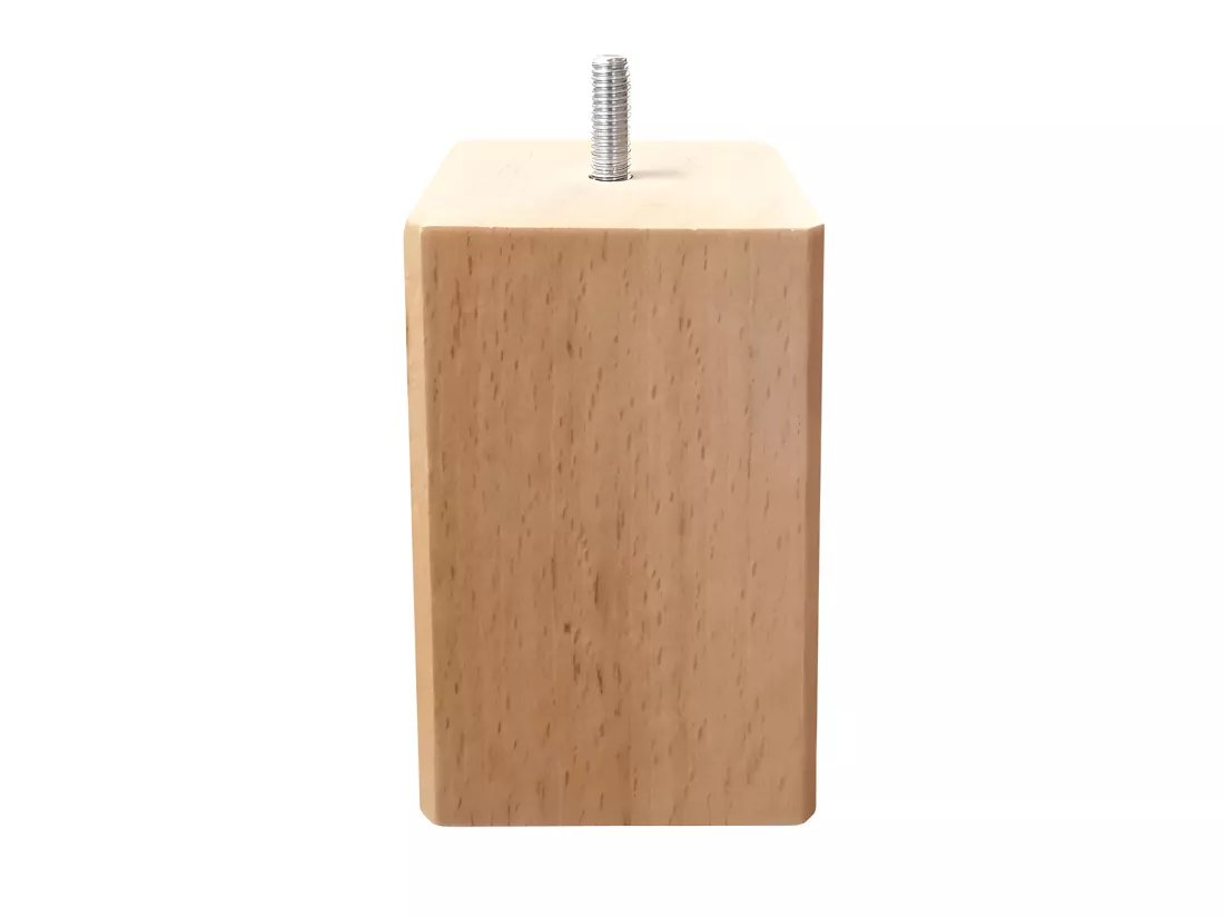 Lot de 4 pieds de meuble 10x7 carré en bois de hêtre - PIEDS DE LIT