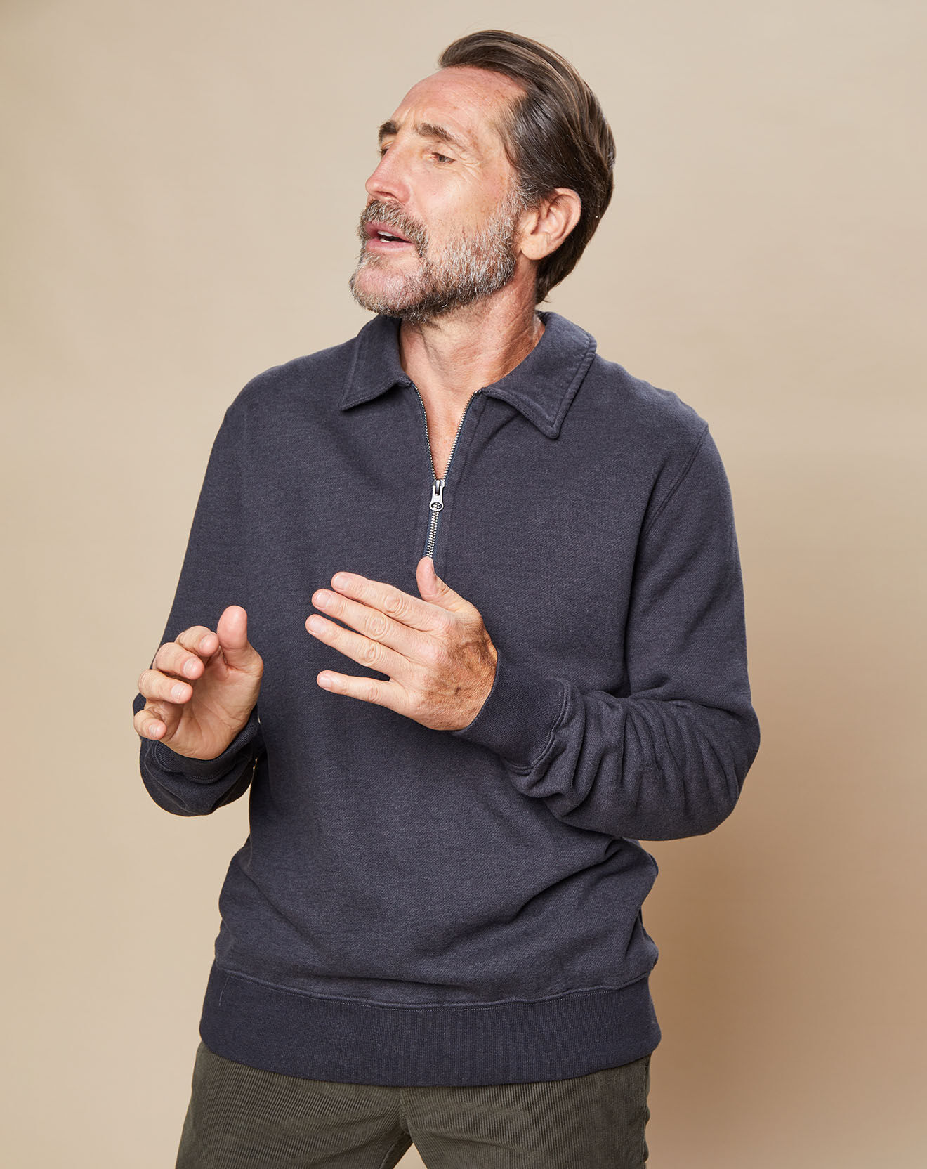 Hartford Sweat polo zippé charcoal