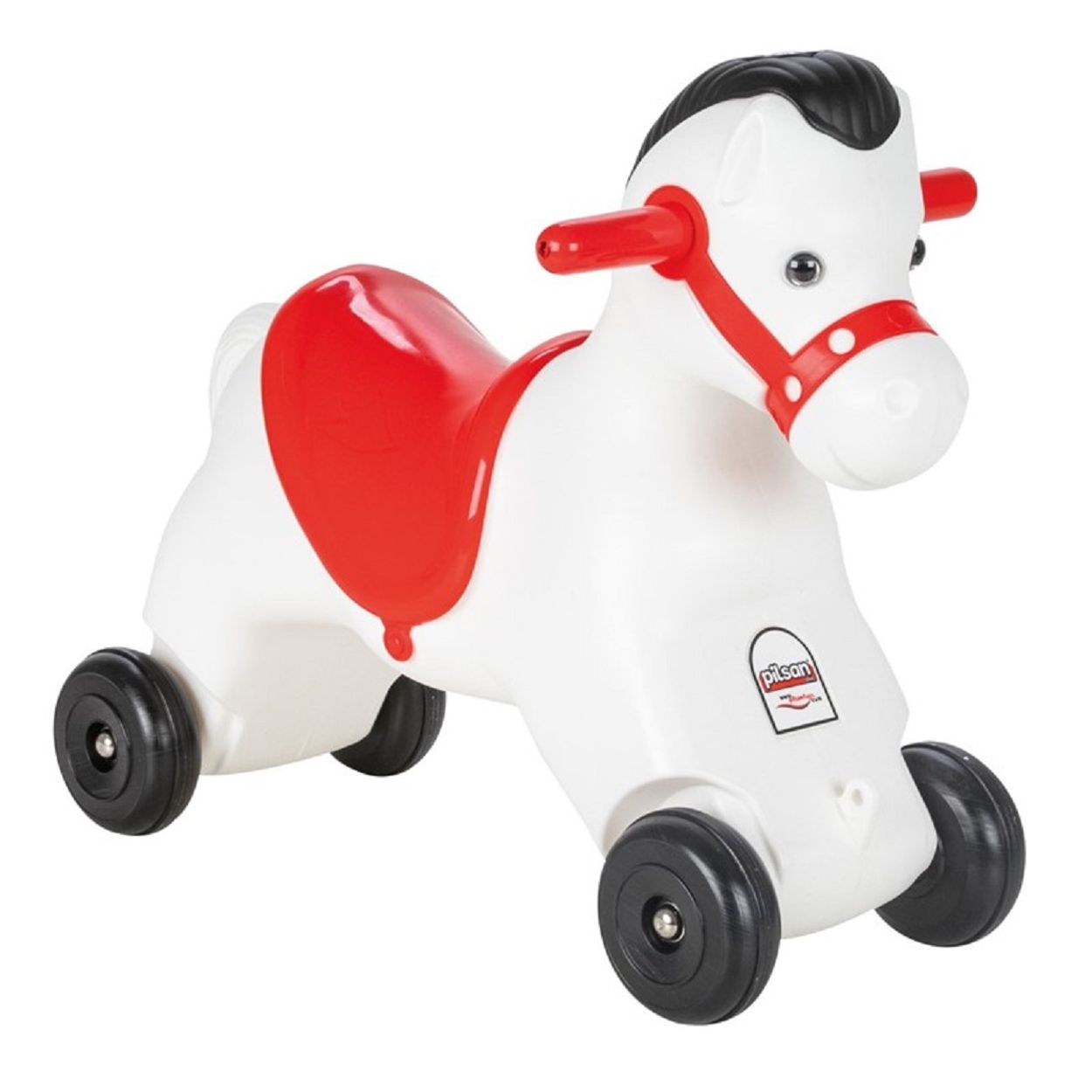 Rocking Horse mit Musik - Schaukelpferd und Rutscher 2 in 1 mit Rollen bis 50 kg