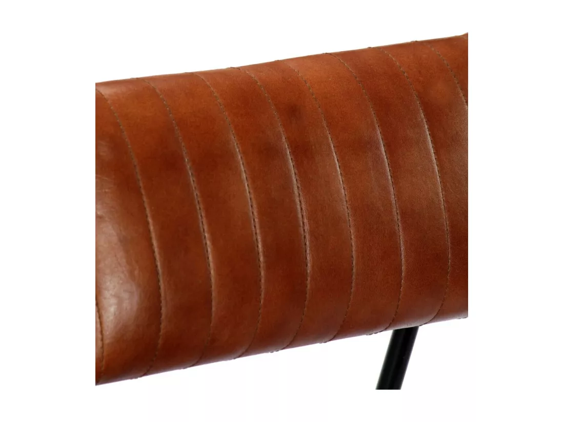 Chaise à bascule Marron Cuir véritable