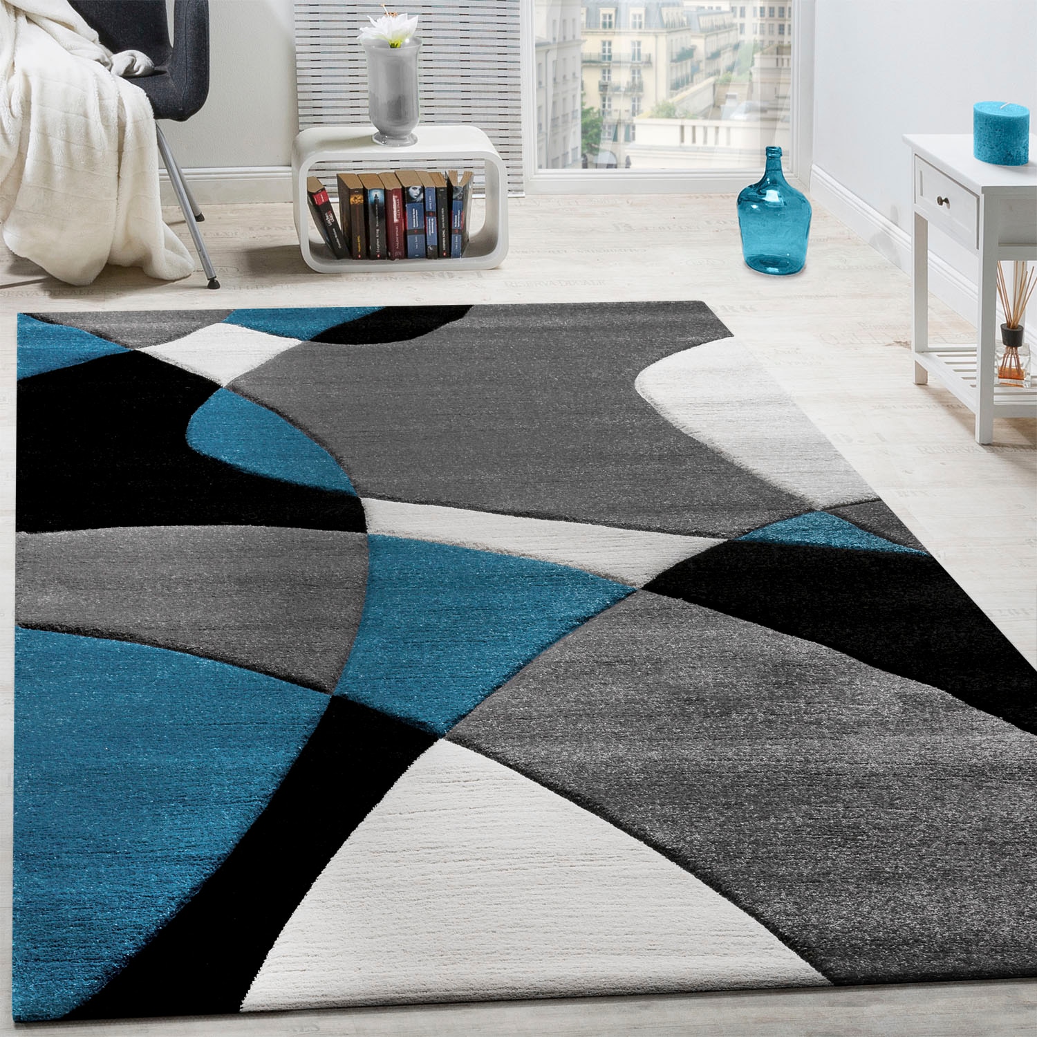 Paco Home Teppich »Diamond 664« rechteckig 18 mm Höhe 3D-Design, Kurzflor, 3D-Design, modernes geometrisches Muster