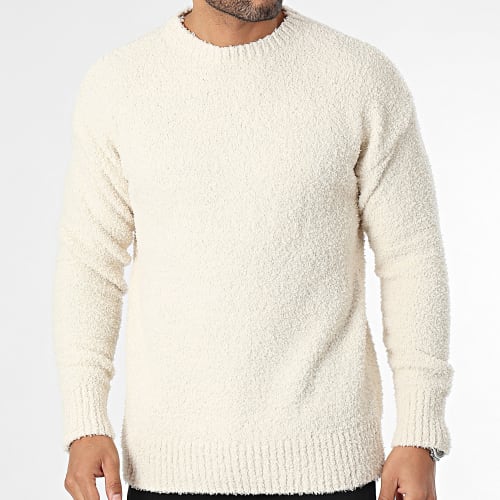 Pull Col Rond Beige