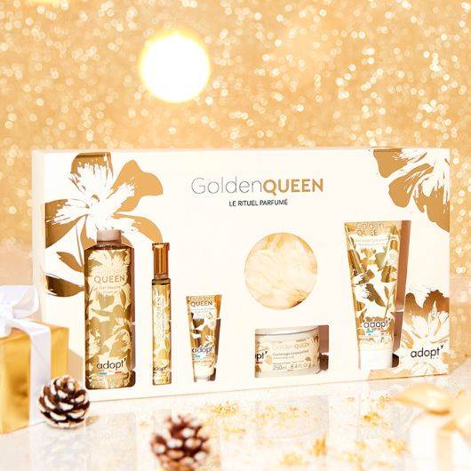 Golden Queen COFFRET MAXI EAU DE PARFUM ROSE DIAMANT 30 ML + GEL DOUCHE 250 ML + LAIT CORPS 200 ML + CRÈME POUR LES MAINS 30 ML + FLEUR DE BAIN