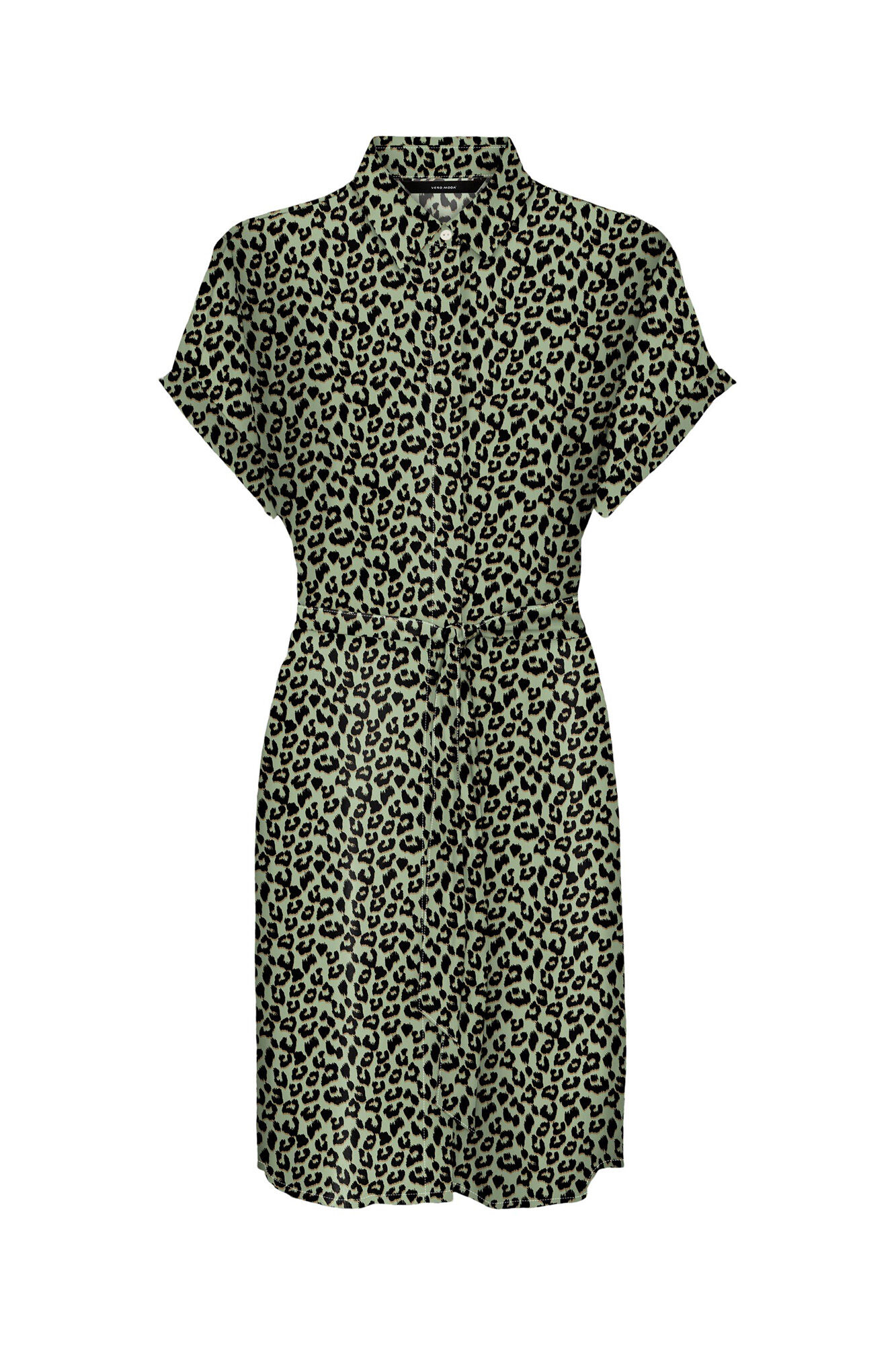 Vestido curto estilo camisa - Verde