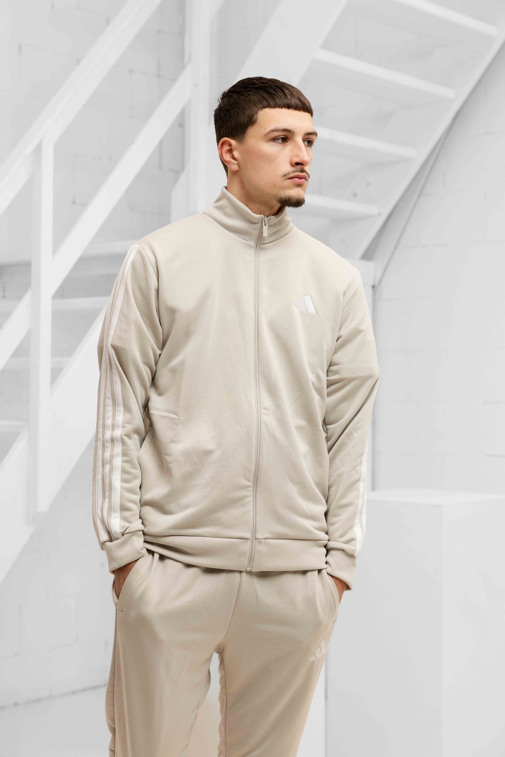 Adidas French Terry Trainingspak Heren Beige