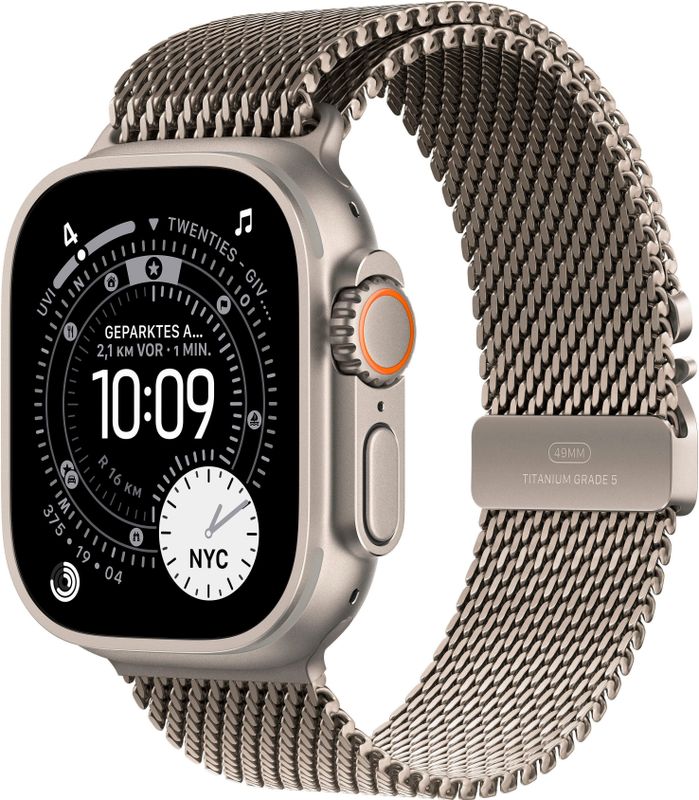 Apple Watch Ultra 3 - Sporthorloge - 49 mm - Natuurlijk Titanium - GPS + Cellular