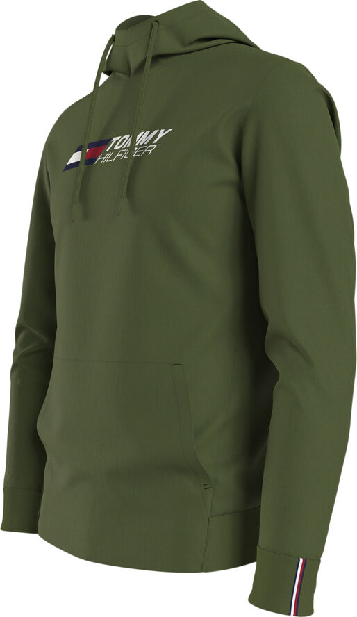 Tommy Hilfiger Sport Logo Fleece hættetrøje Grøn