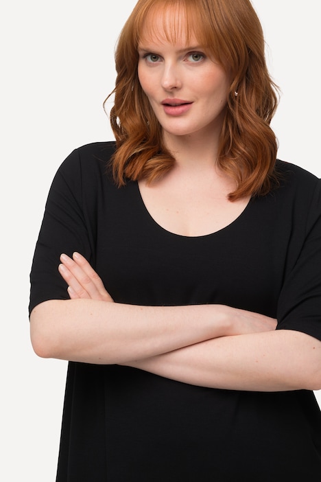 T-Shirt, vorne doppellagig, V-Ausschnitt, Halbarm