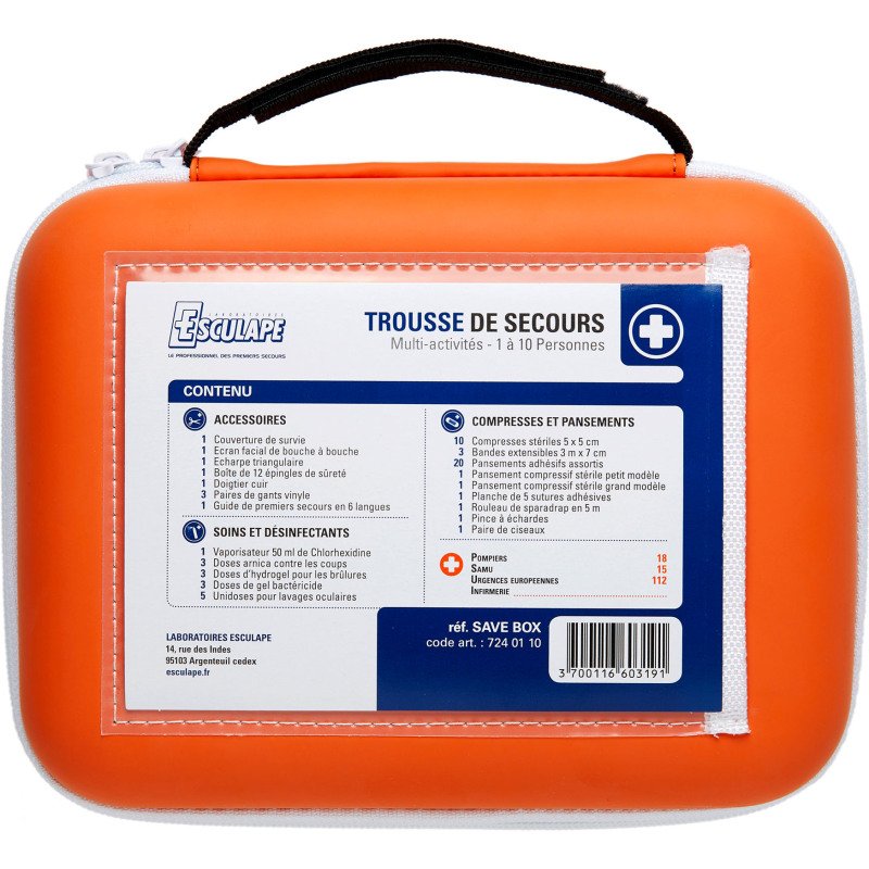 Trousse de premiers secours SaveBox - 10 personnes